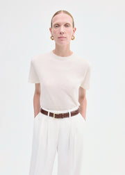 T-Shirt in Fine Cashmere - Ivory - CO Collections